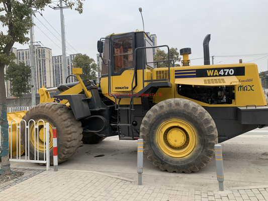 Origine japonaise 21 tonnes Utilisé Komatsu WA470 chargeurs à roues Charge nominale 7 tonnes prêt à fonctionner