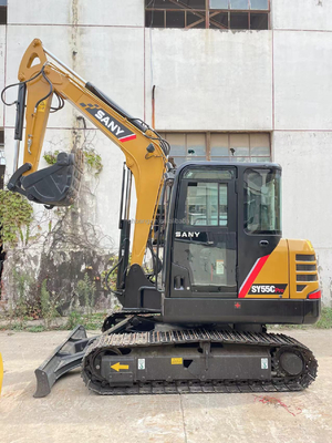 Mini-excavatrice SANY SY55C de petite taille et grande puissance avec cylindre hydraulique d'origine